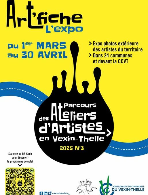 Montjavoult accueille la 3eme édition du Parcours des Ateliers d’Artistes en Vexin-Thelle, une initiative associative du Bonheur dans le Pré, soutenu par la Communauté de Communes du Vexin-Thelle : dès à présent 24 villages proposent de découvrir les portraits des artistes de notre territoire exposés dans nos espaces publics avec Art’Fiche.