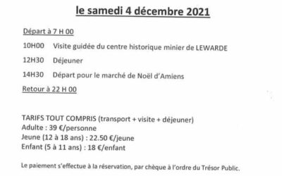 La mairie de Courcelles-les–Gisors (60240) propose aux habitants de Montjavoult de particper à cette belle sortie le 4 décembre. Il reste 15 places. Voir sur le document où vous inscrire :