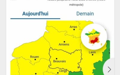 ALERTE INTEMPÉRIES Le département de l’Oise est placé en vigilance orange concernant les orages.Cette nuit de mercredi minuit à jeudi 24 août à 14h00.Soyez vigilant et sortez seulement en cas d’urgences!