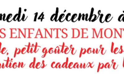 Notre prochain rendez-vous de fête de fin d’année c’est demain, samedi 14 décembre à 15h pour les enfants ! Spectacle musical « Pitchoum Ball » suivi d’un goûter en attendant l’arrivée du Père Noël !On se retrouve à la salle des fêtes DADO-HESSIE, 15 Rue de la Mairie.