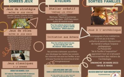 Retrouvez vous en ce début 2023 autour des activités proposées par les associations du village, avec une reprise des activités associatives dès ce week-end ; au programme :SOIREE JEUX DE STRATEGIES avec Montjavoult joue ce samedi 7 janvier à 21hSEANCE DE RELAXATION & SOPHROLOGIE par Merveille Eveil ce dimanche 8 janvier. Voir contacts et informations ci-dessous.Très bonne rentrée, meilleurs voeux.