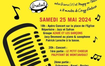 Evénements à Montjavoult en MAI et JUIN 2024 : LE SAMEDI 25 MAI : Festival de toutes les Musiques MUSICAVOULT de l’association Le Bonheur dans le PréLE SAMEDI 1er JUIN : FÊTE DU JEU avec l’association Montjavoult joueLE SAMEDI 8 JUIN : CONCERT DU FESTIVAL DU VEXIN